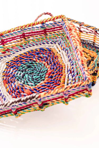 Sari Wrapped Wire Square Tray